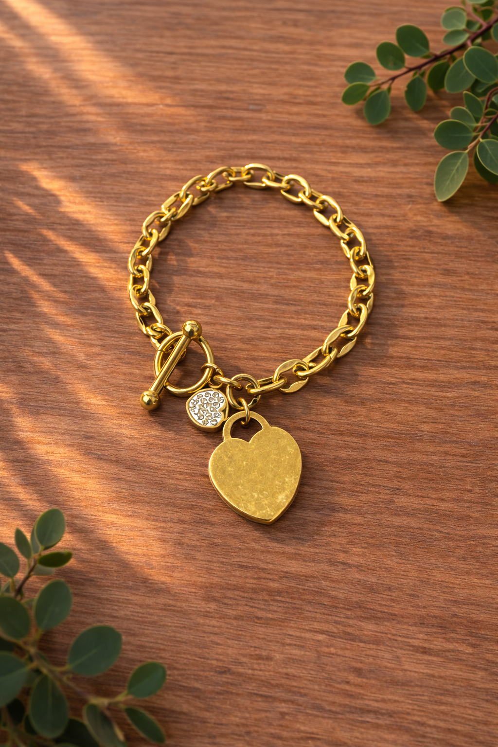 Pulsera Golden Love Charm 16”