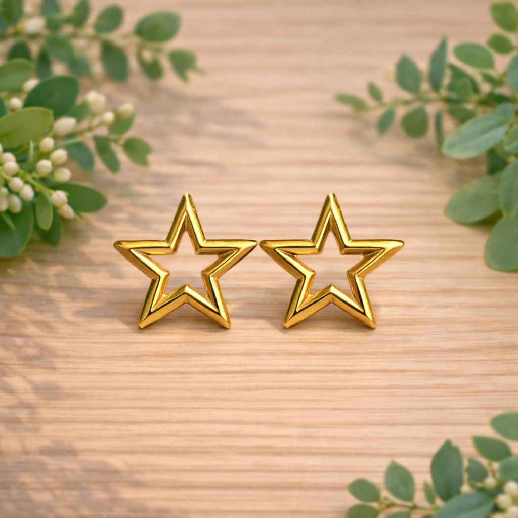 Aretes Estrella Dorada
