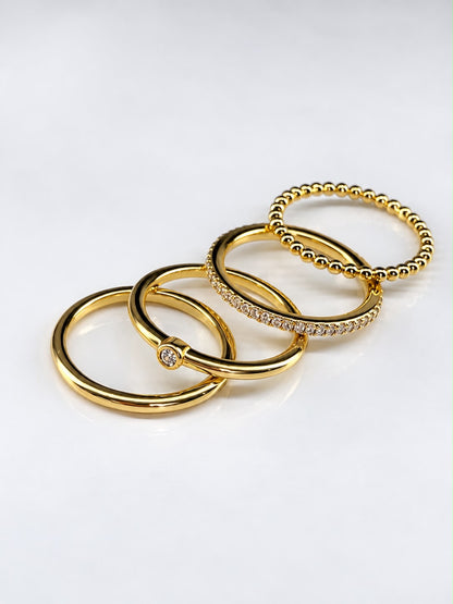 Set de Anillos Golden Elegance
