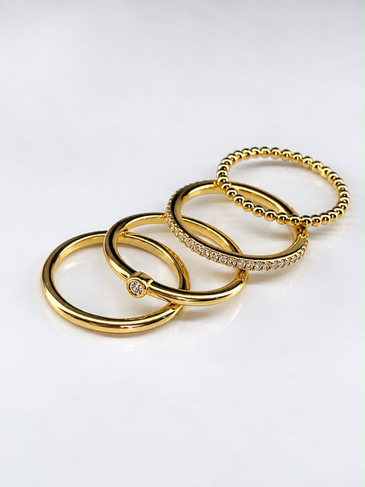 Set de Anillos Golden Elegance