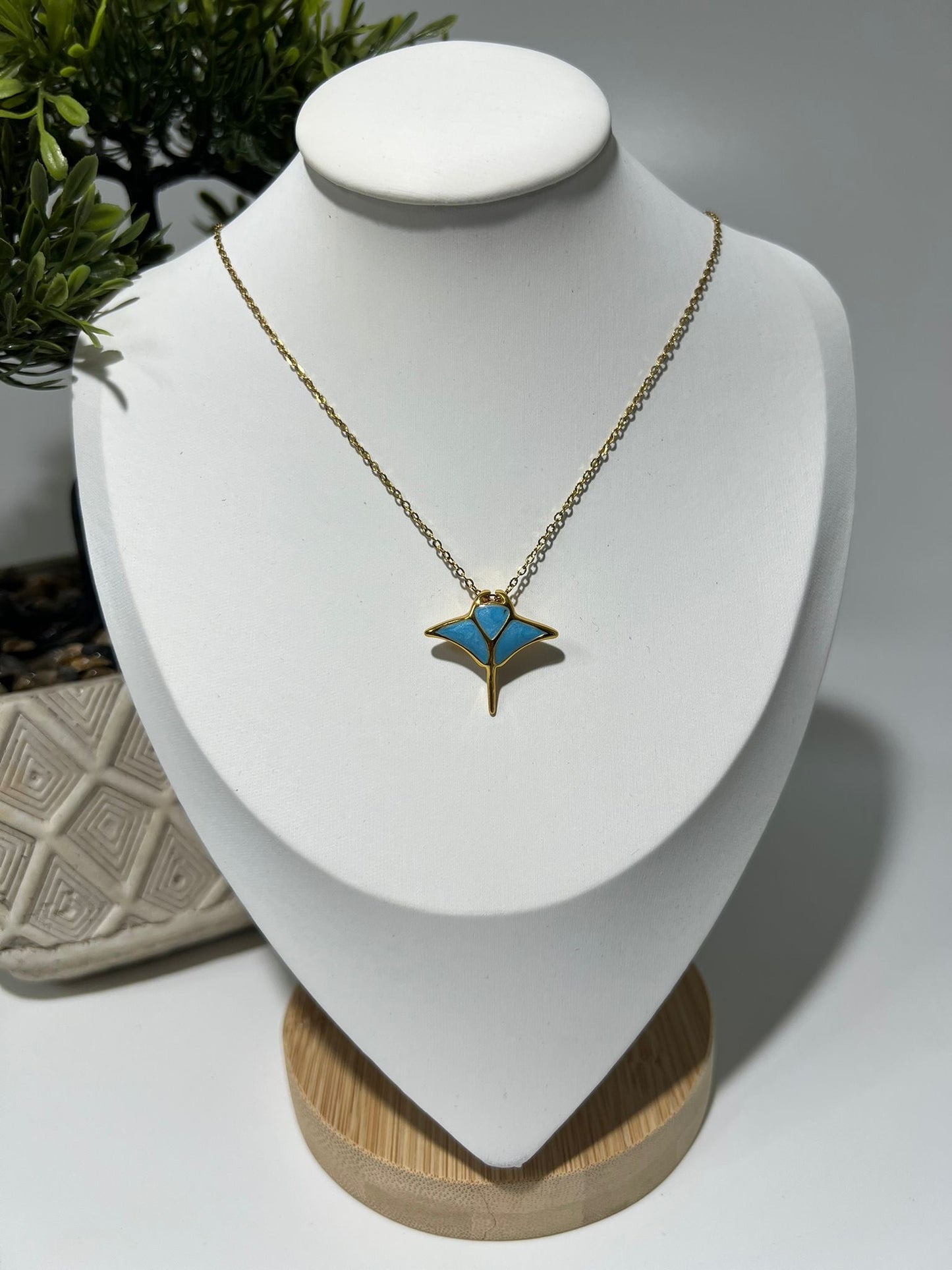 Collar Mantarraya Turquesa