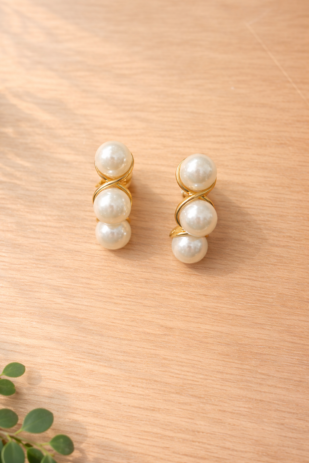 Aretes Perla Dorada