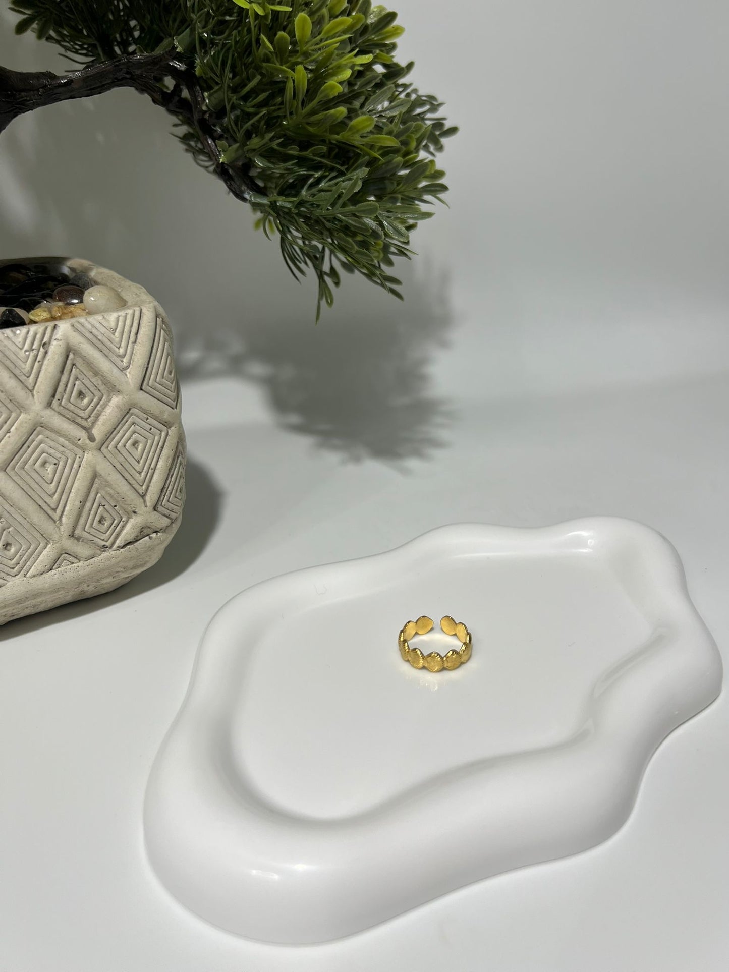 Anillo Conchas Del Mar Dorado