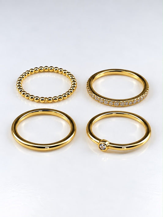 Set de Anillos Golden Elegance