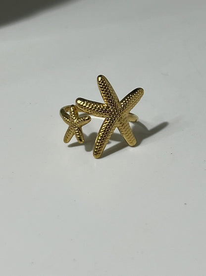 Anillo Estrella De Mar Dorada