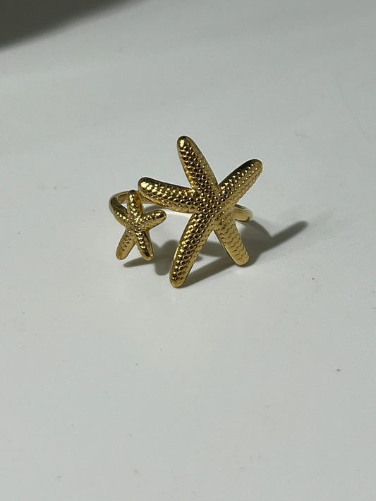 Anillo Estrella De Mar Dorada