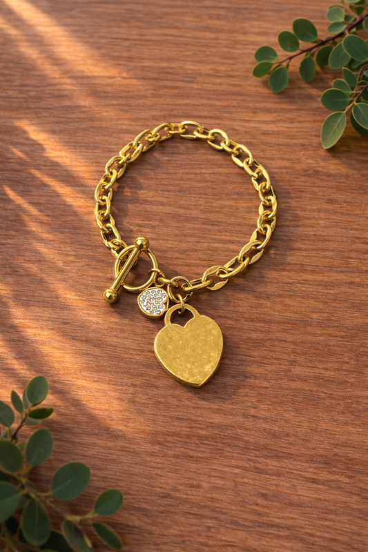 Pulsera Golden Love Charm 16”