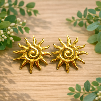 Aretes Sol Dorado