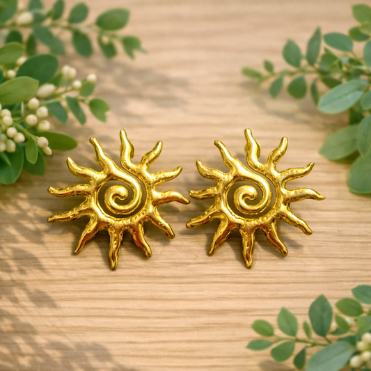 Aretes Sol Dorado
