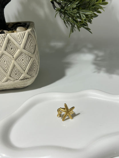 Anillo Estrella De Mar Dorada