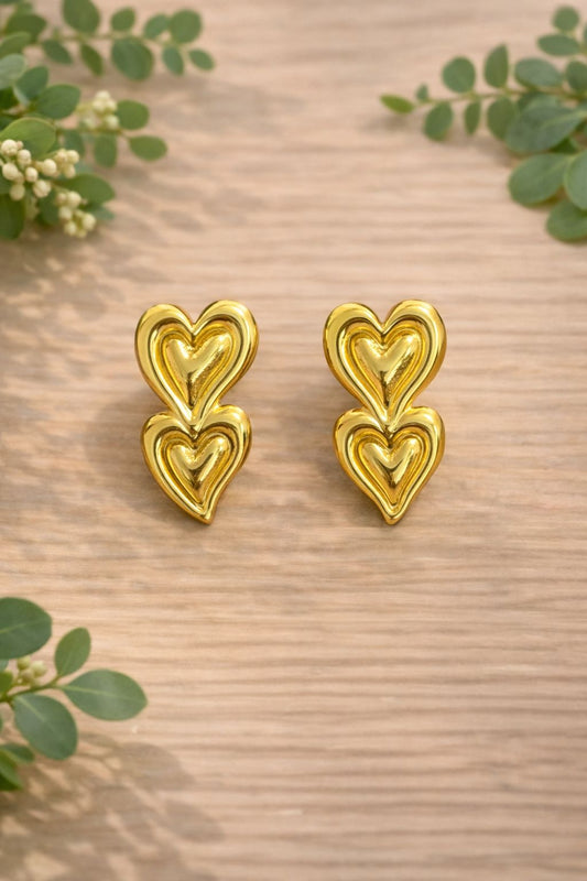 Aretes Corazón Dorado